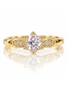 ECARLA pierścionek ze stali szlachetnej pozłacany 14k złotem elegancki rozm. R7 PST1074R7