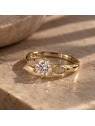 ECARLA pierścionek ze stali szlachetnej pozłacany 14k złotem elegancki rozm. R7 PST1074R7