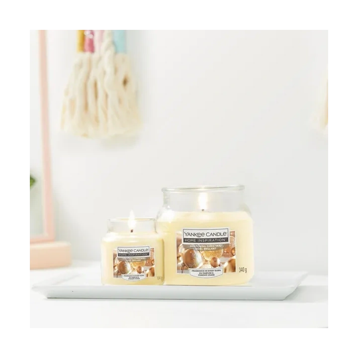 YANKEE CANDLE Home Inspiration Średnia świeca w słoiku GLISTENING CHRISTMAS 340g