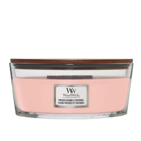 WOODWICK Core Hearthwick świeca w słoiku elipsa PPRESSED BLOOMS & PATCHOULI 453g 