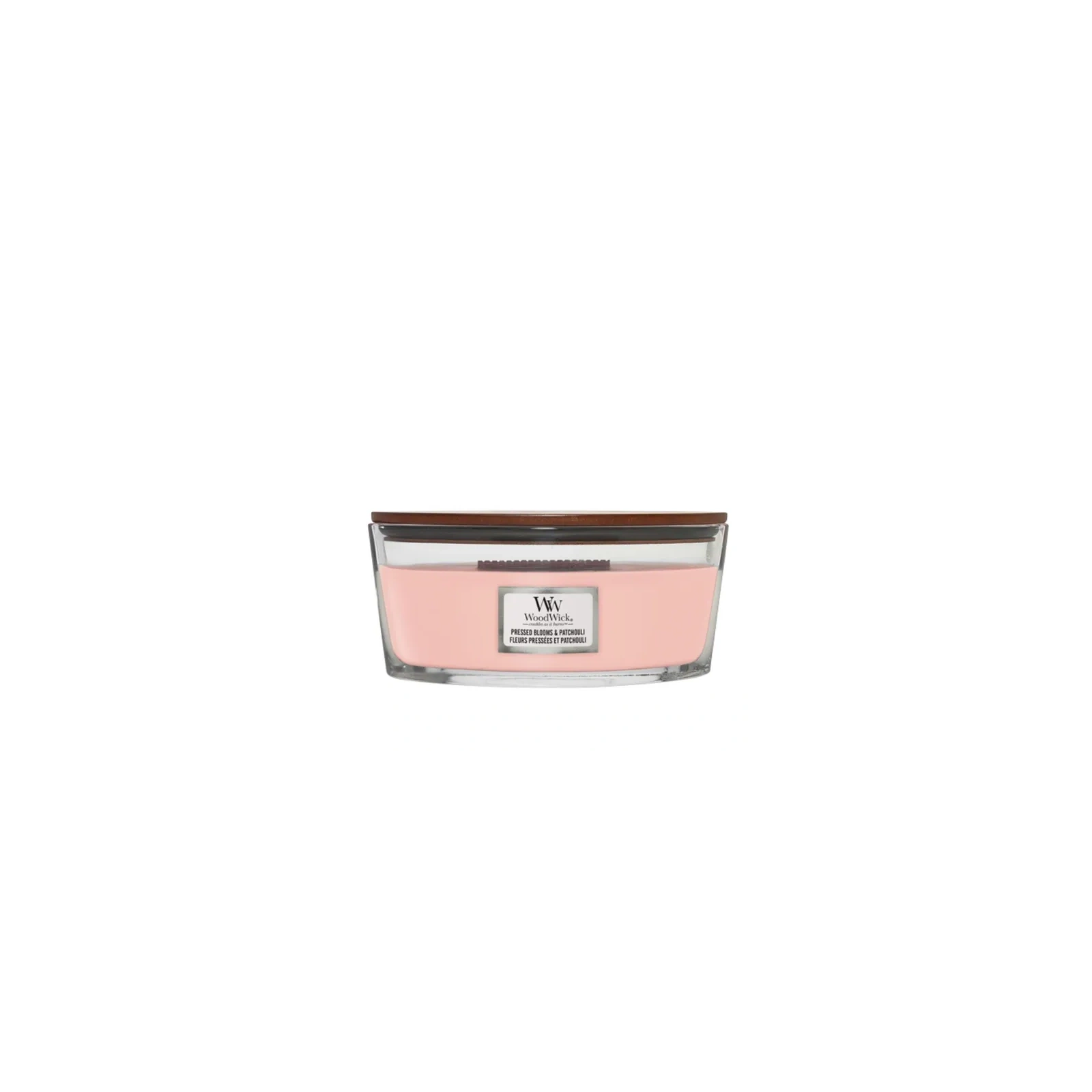 WOODWICK Core Hearthwick świeca w słoiku elipsa PPRESSED BLOOMS & PATCHOULI 453g 