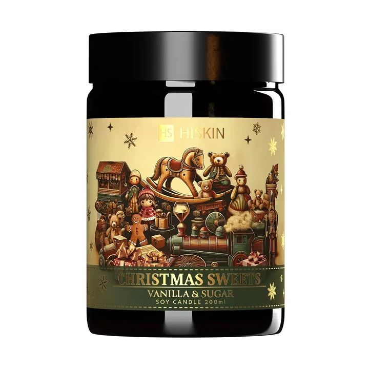 HISKIN Christmas Home świeca sojowa Sweets Vanilla & Sugar 200ml