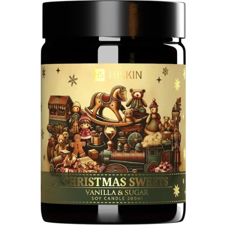 HISKIN Christmas Home świeca sojowa Sweets Vanilla & Sugar 200ml