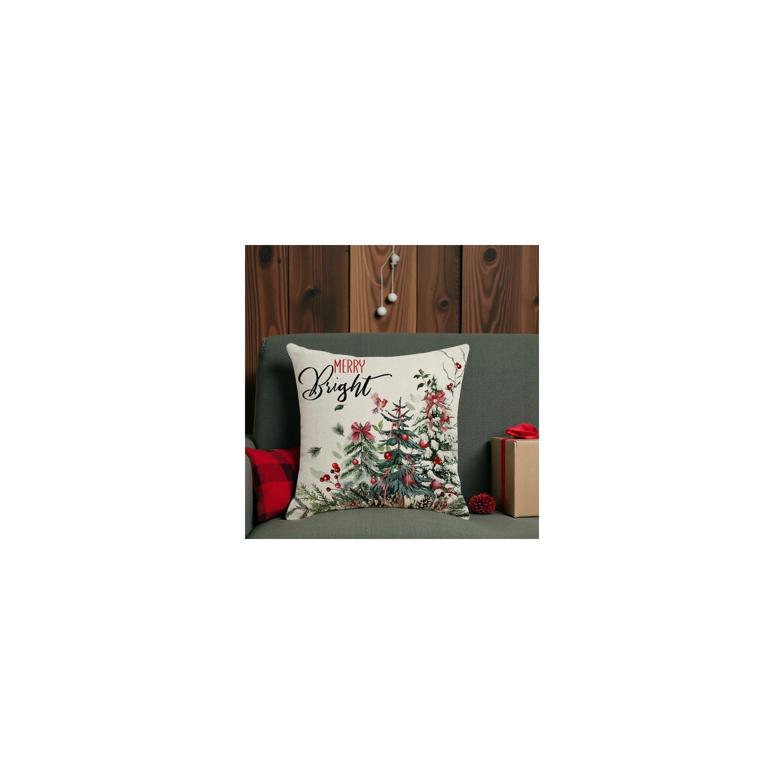 ECARLA świąteczna poszewka na poduszkę Boho merry bright POD252