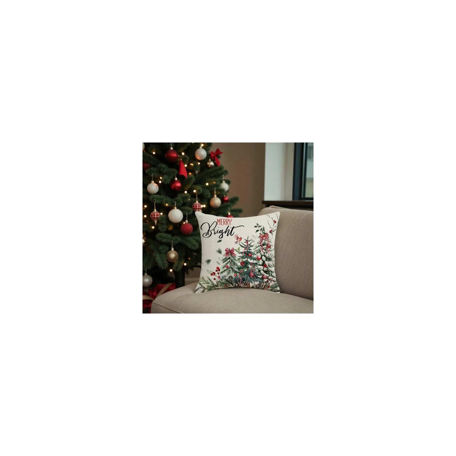 ECARLA świąteczna poszewka na poduszkę Boho merry bright POD252