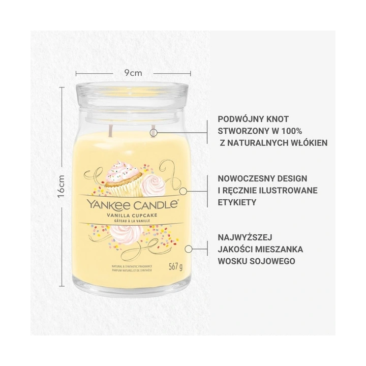 YANKEE CANDLE Vanilla Cupcake świeca zapachowa duża 623g