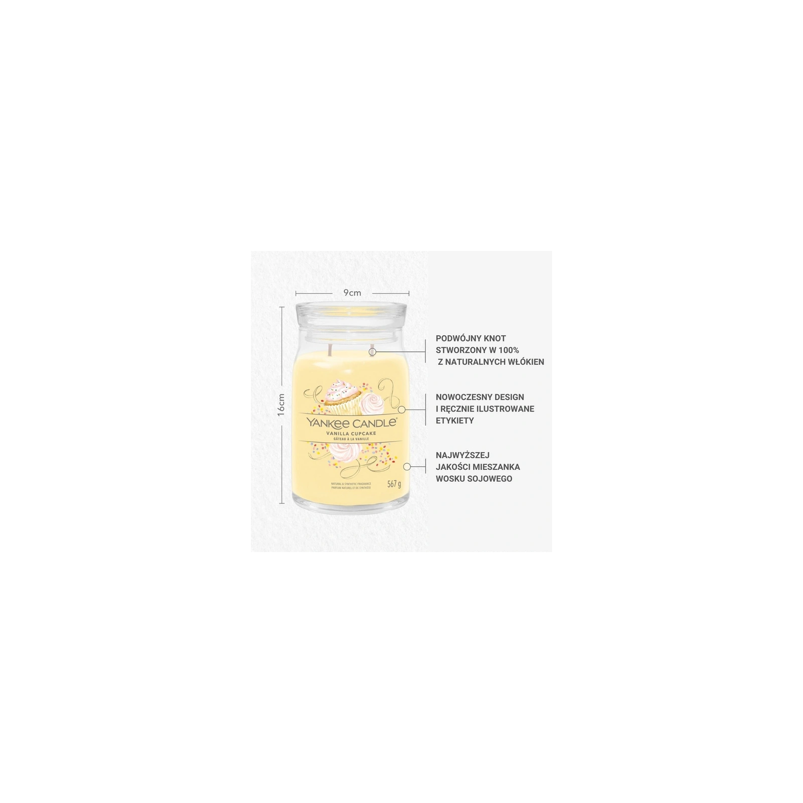 YANKEE CANDLE Vanilla Cupcake świeca zapachowa duża 623g