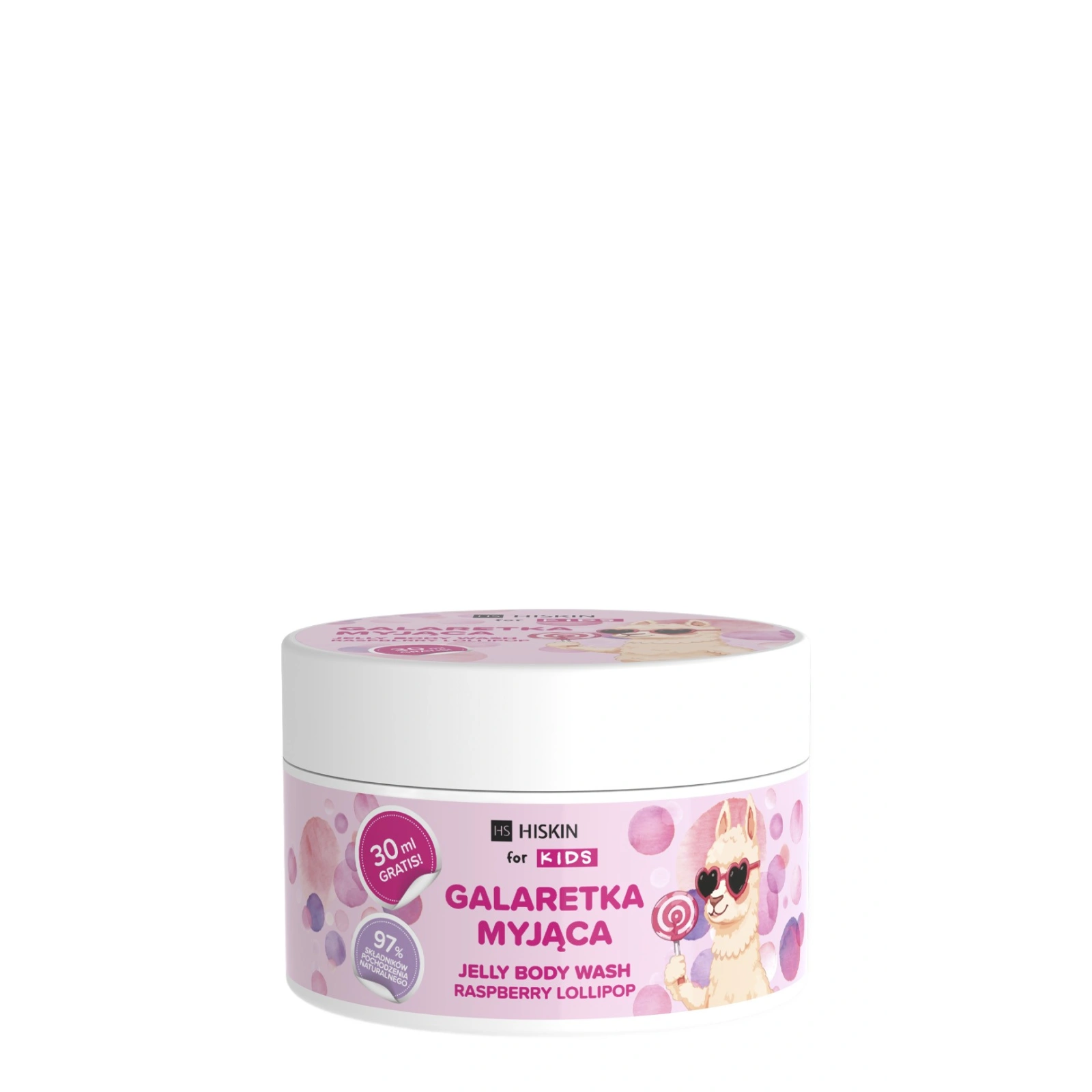 HISKIN Kids galaretka do kąpieli i mycia ciała Malina 180ml