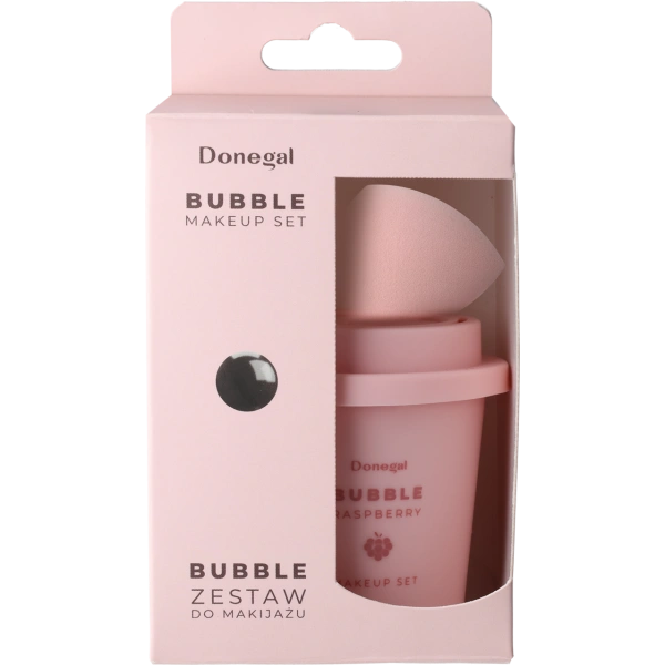DONEGAL Bubble Raspberry Set gąbka do makijażu z etui podróżnym 4367 1szt