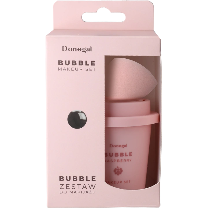 DONEGAL Bubble Raspberry Set gąbka do makijażu z etui podróżnym 4367 1szt