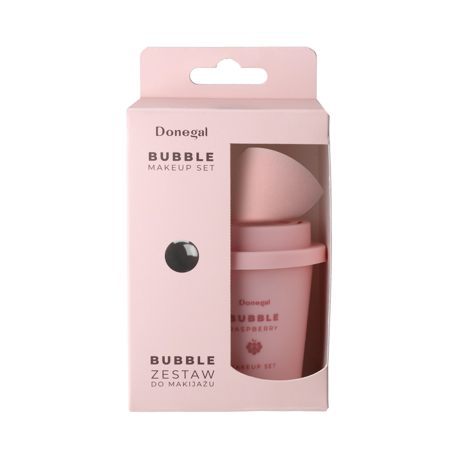 DONEGAL Bubble Raspberry Set gąbka do makijażu z etui podróżnym 4367 1szt