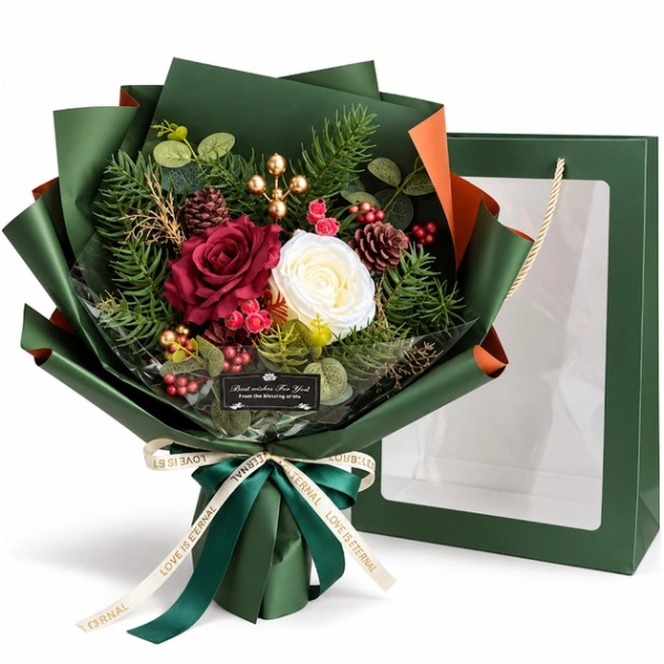 ECARLA świąteczny flowerbox mydlany Wesołych Świąt zielony BUK35 1szt