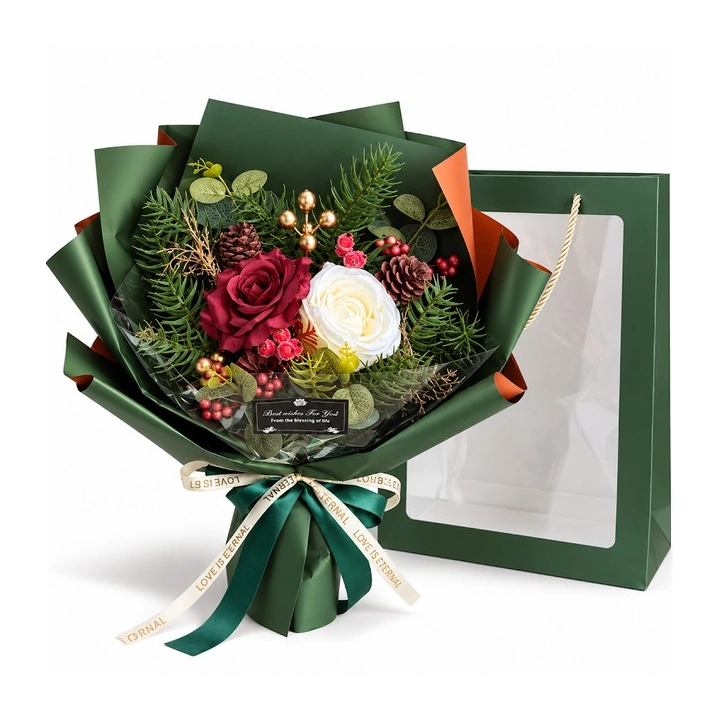 ECARLA świąteczny flowerbox mydlany Wesołych Świąt zielony BUK35 1szt