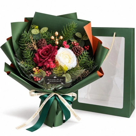 ECARLA świąteczny flowerbox mydlany Wesołych Świąt zielony BUK35 1szt