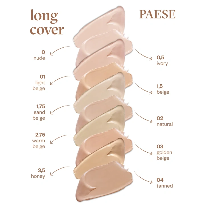 PAESE Long Cover Fluid kryjący podkład do twarzy nowa formuła 01 Light Beige 30ml