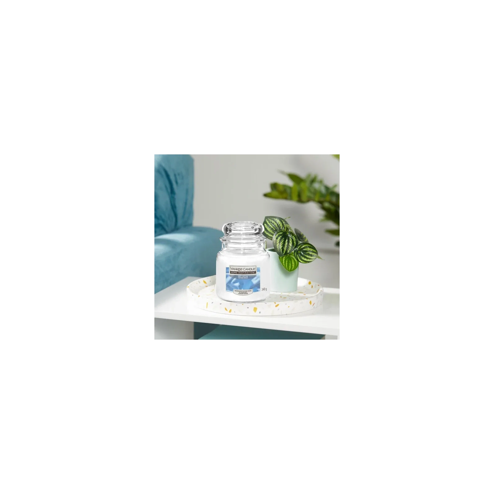YANKEE CANDLE Home Inspiration Średnia świeca w słoiku SOFT COTTON 340g