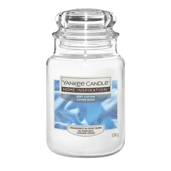 YANKEE CANDLE Home Inspiration Duża świeca w słoiku SOFT COTTON 538g
