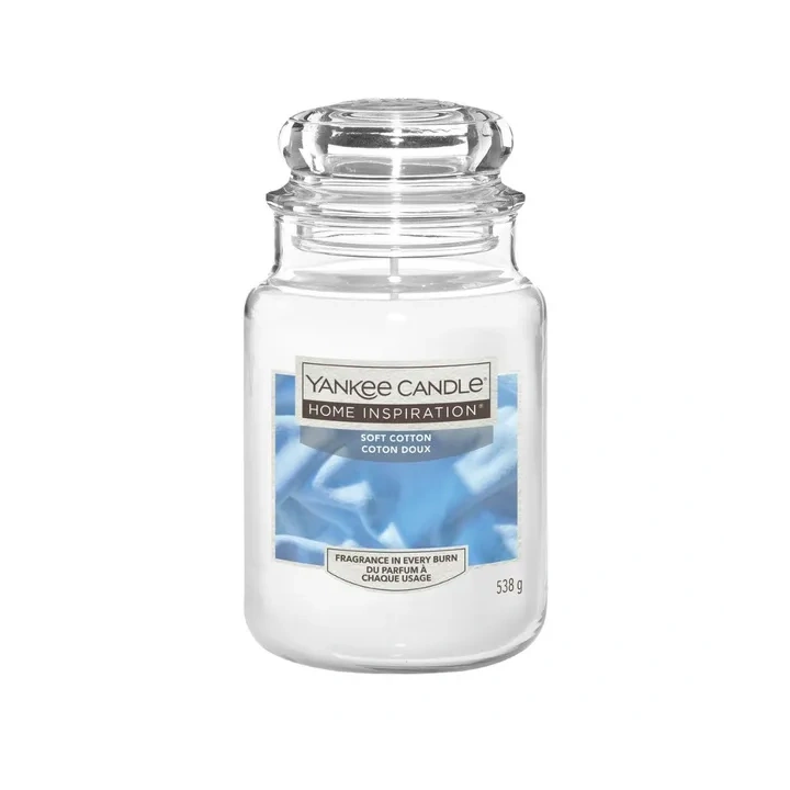 YANKEE CANDLE Home Inspiration Duża świeca w słoiku SOFT COTTON 538g