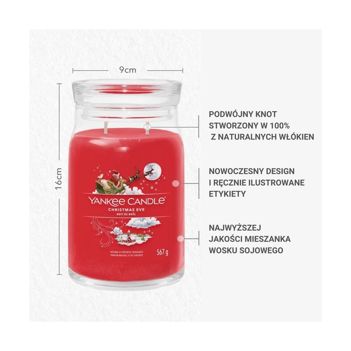 YANKEE CANDLE Christmas Eve świeca zapachowa Signature duża 567g