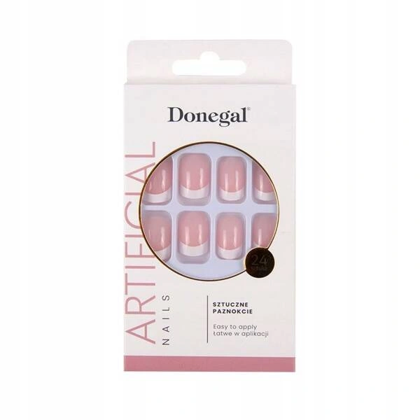 DONEGAL Artificial sztuczne paznokcie french manicure kwadratowe 3117 24szt