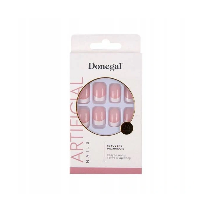 DONEGAL Artificial sztuczne paznokcie french manicure kwadratowe 3117 24szt