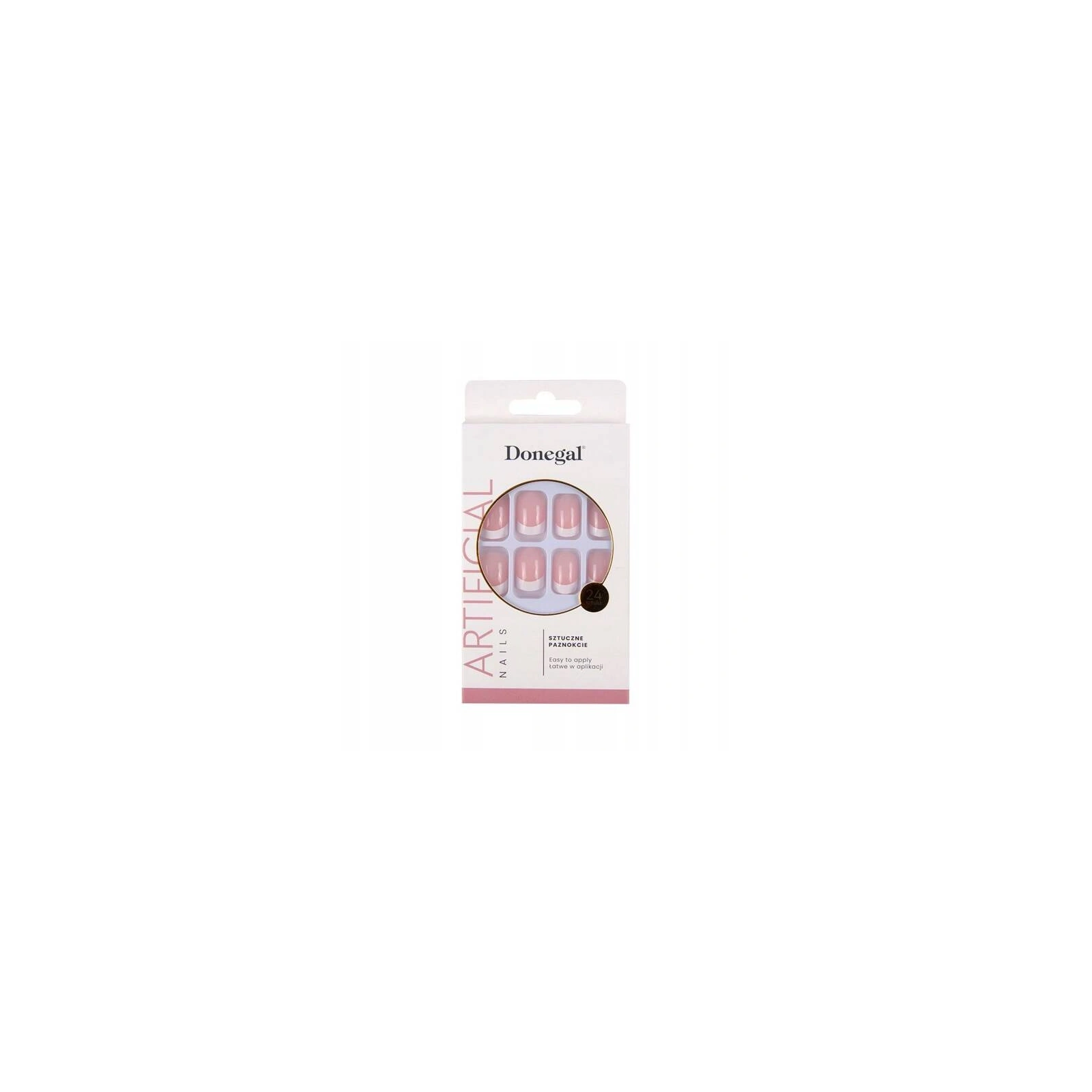 DONEGAL Artificial sztuczne paznokcie french manicure kwadratowe 3117 24szt