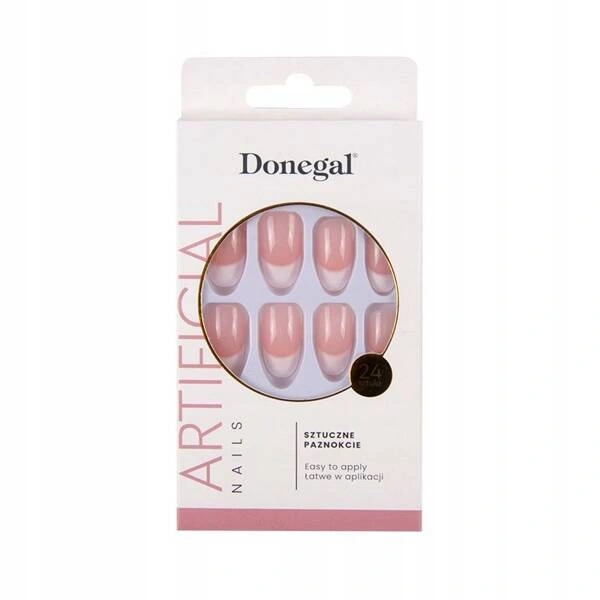 DONEGAL Artificial sztuczne paznokcie french manicure migdał 3116 24szt