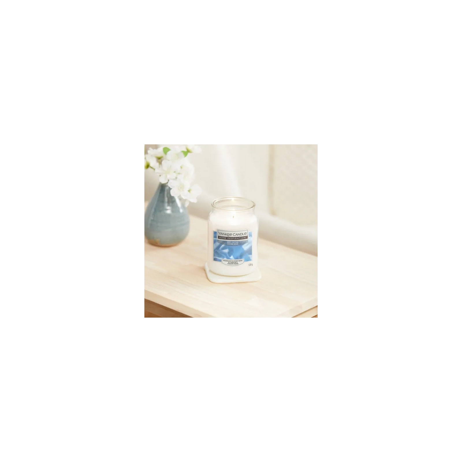 YANKEE CANDLE Home Inspiration Duża świeca w słoiku SOFT COTTON 538g