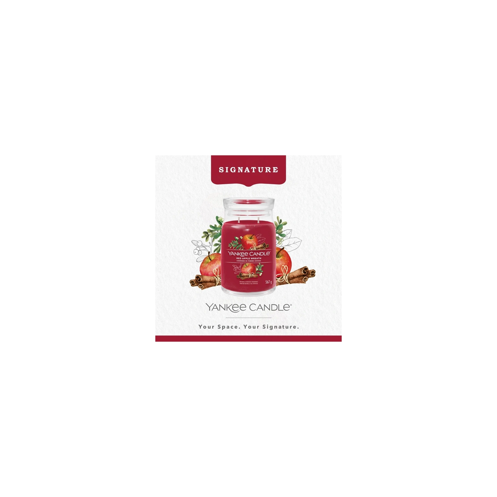 YANKEE CANDLE Red Apple Wreath świeca zapachowa Signature duża 567g