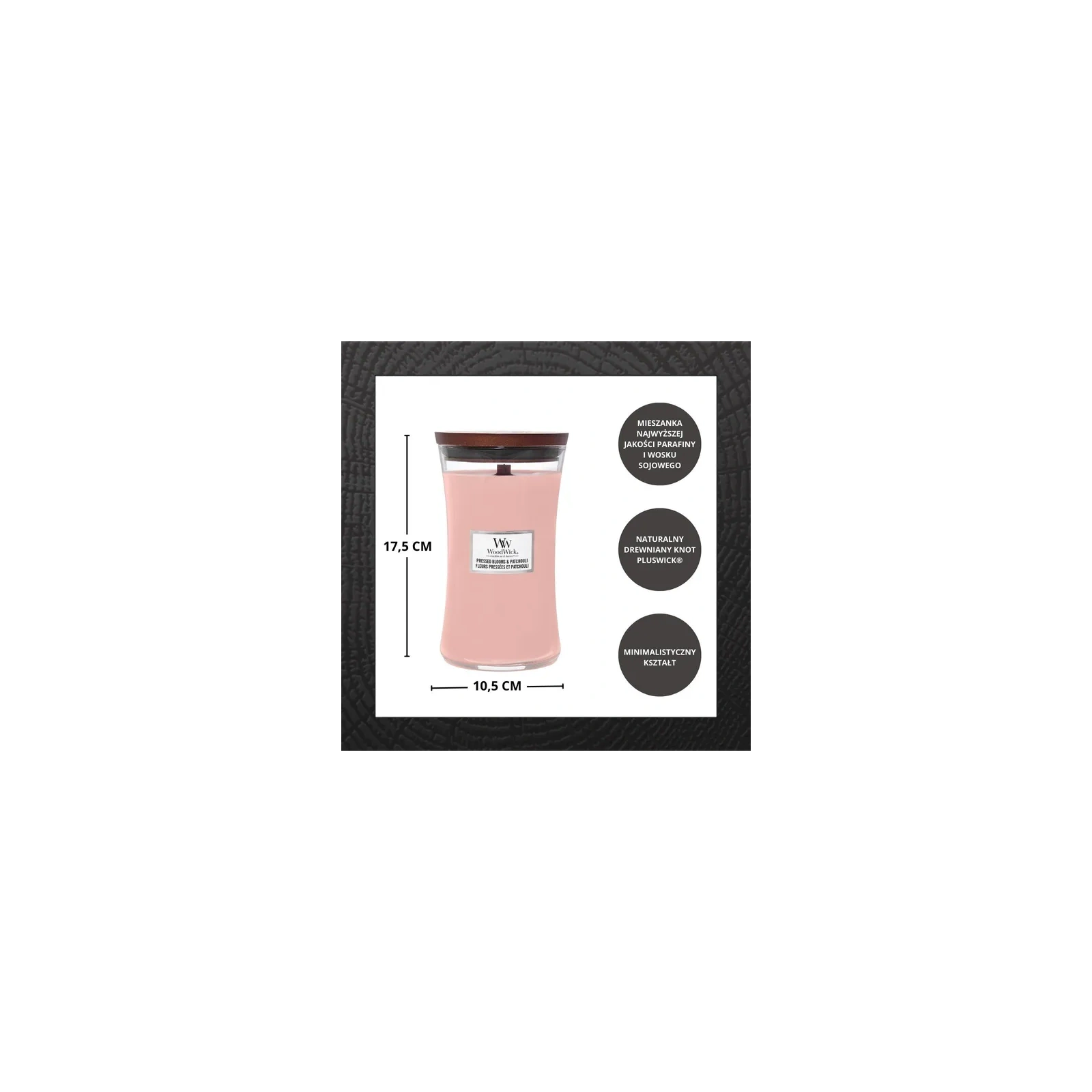 WOODWICK PlusWick duża świeca w słoiku PRESSED BLOOMS & PATCHOULI 609,5g