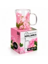 ECARLA szklanka termiczna z suszonymi kwiatami róż i zieleń SZK230 300ml