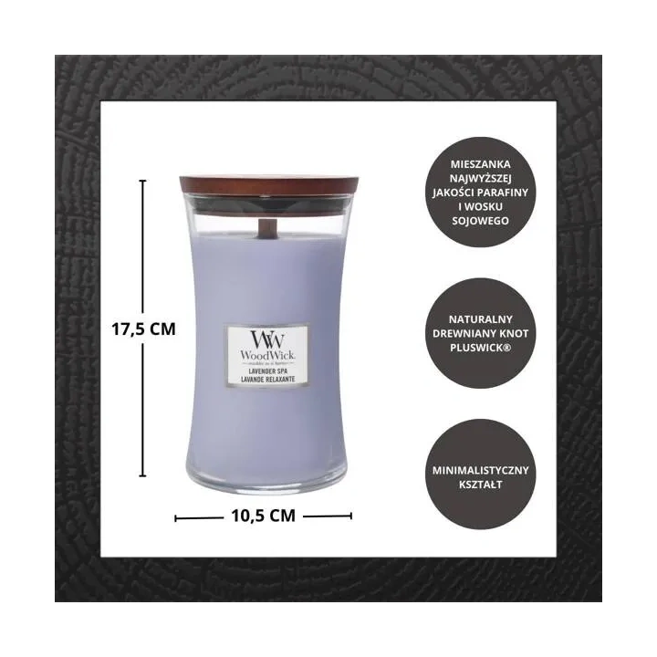 WOODWICK PlusWick duża świeca w słoiku LAVENDER SPA 609,5g