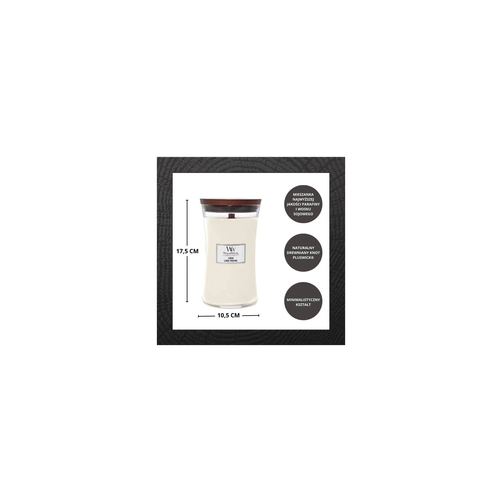 WOODWICK PlusWick duża świeca w słoiku LINEN 609,5g