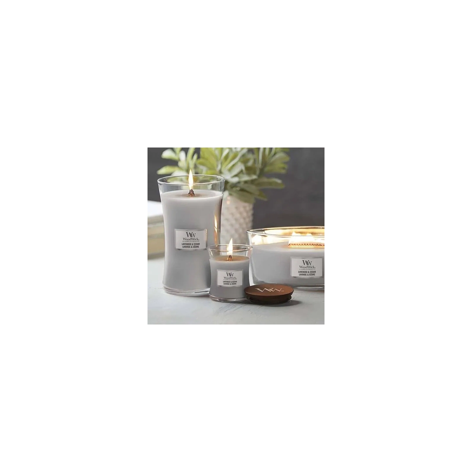 WOODWICK PlusWick duża świeca w słoiku LAVENDER & CEDAR 609,5g 
