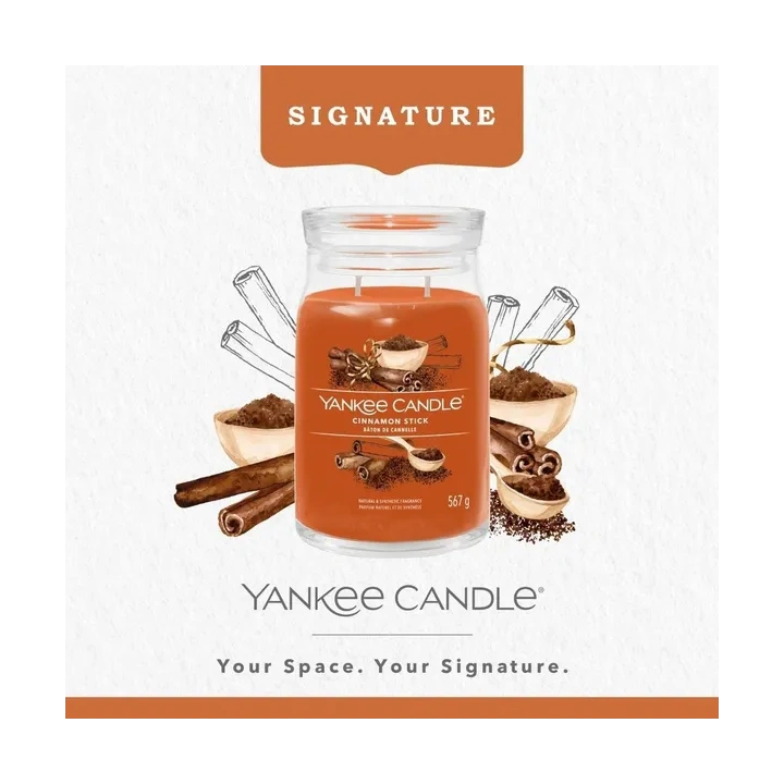 YANKEE CANDLE Signature Duża świeca w słoiku CINNAMON STICK 567g