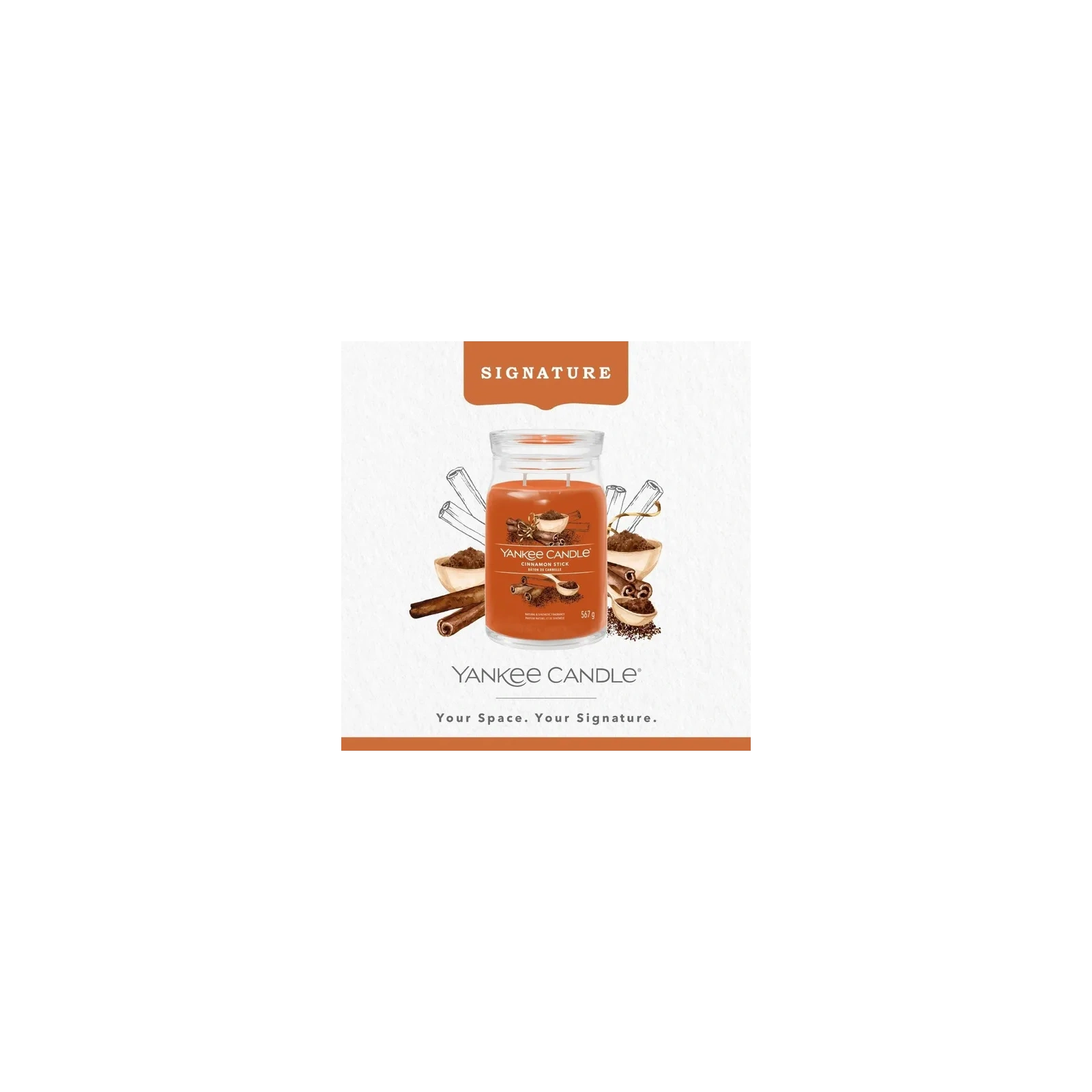 YANKEE CANDLE Signature Duża świeca w słoiku CINNAMON STICK 567g