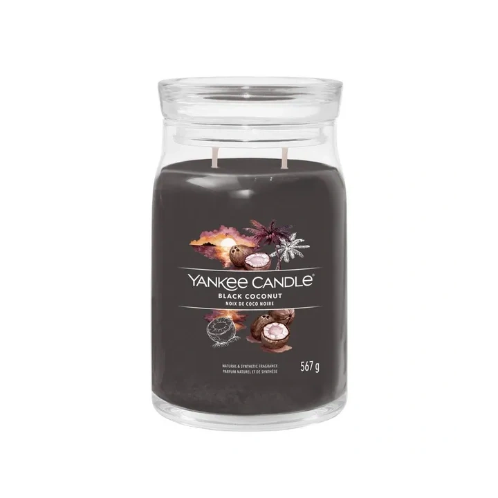 YANKEE CANDLE Signature Duża świeca w słoiku BLACK COCONUT 567g