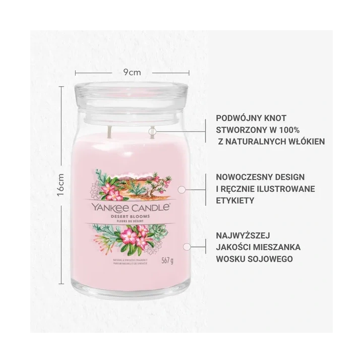 YANKEE CANDLE Signature Duża świeca w słoiku DESERT BLOOMS 567g 