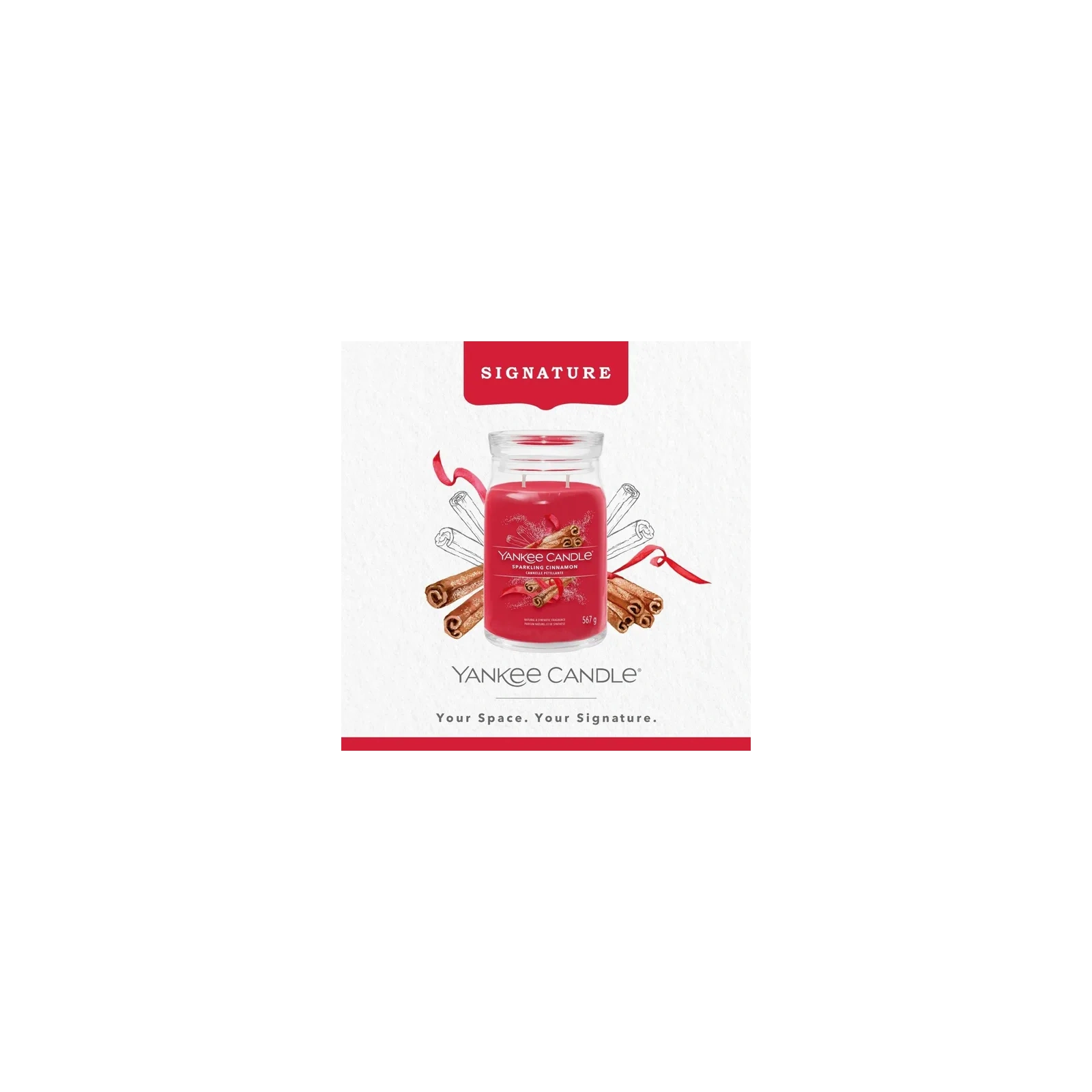 YANKEE CANDLE Signature Duża świeca w słoiku SPARKLING CINNAMON 567g 