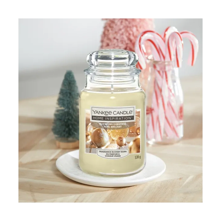 YANKEE CANDLE Home Inspiration Duża świeca w słoiku GLISTENING CHRISTMAS 538g