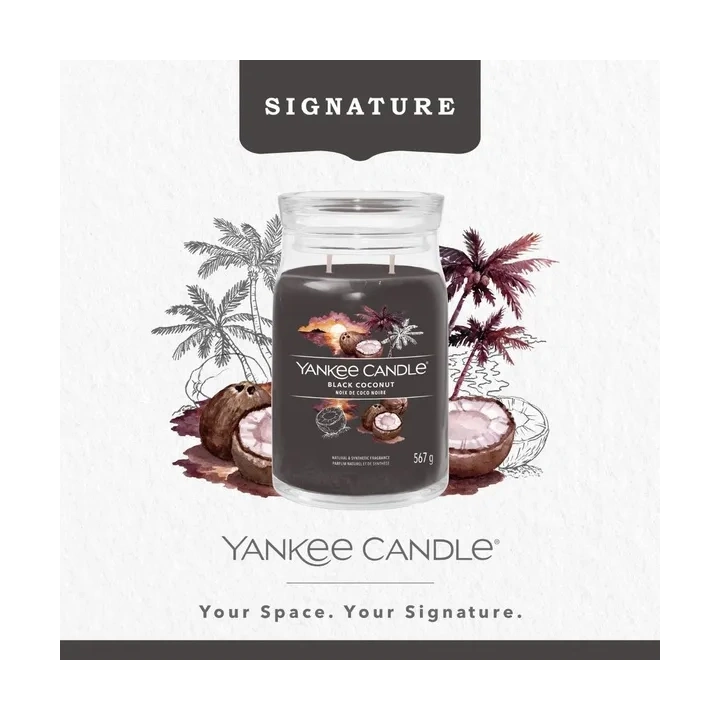 YANKEE CANDLE Signature Duża świeca w słoiku BLACK COCONUT 567g