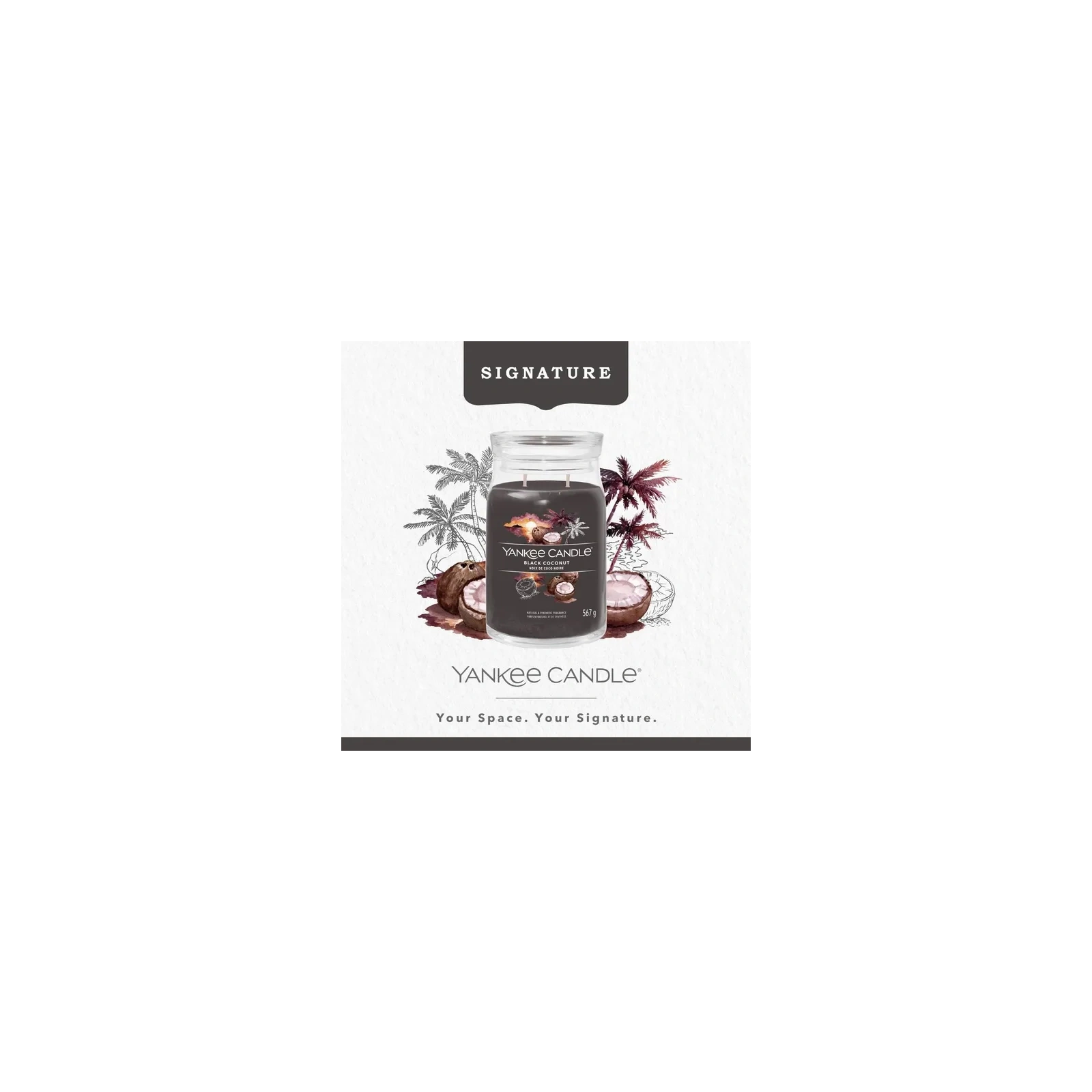 YANKEE CANDLE Signature Duża świeca w słoiku BLACK COCONUT 567g