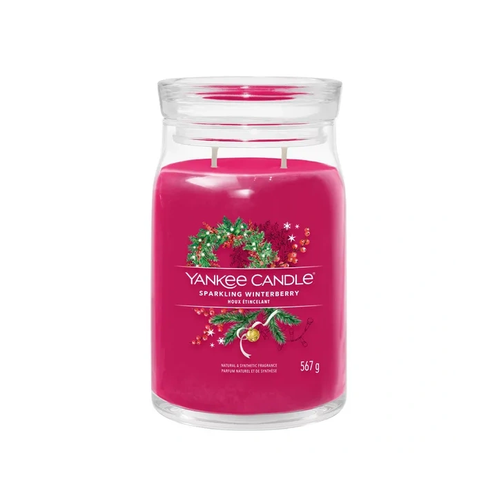 YANKEE CANDLE Signature Duża świeca w słoiku SPARKLING WINTERBERRY 567g 