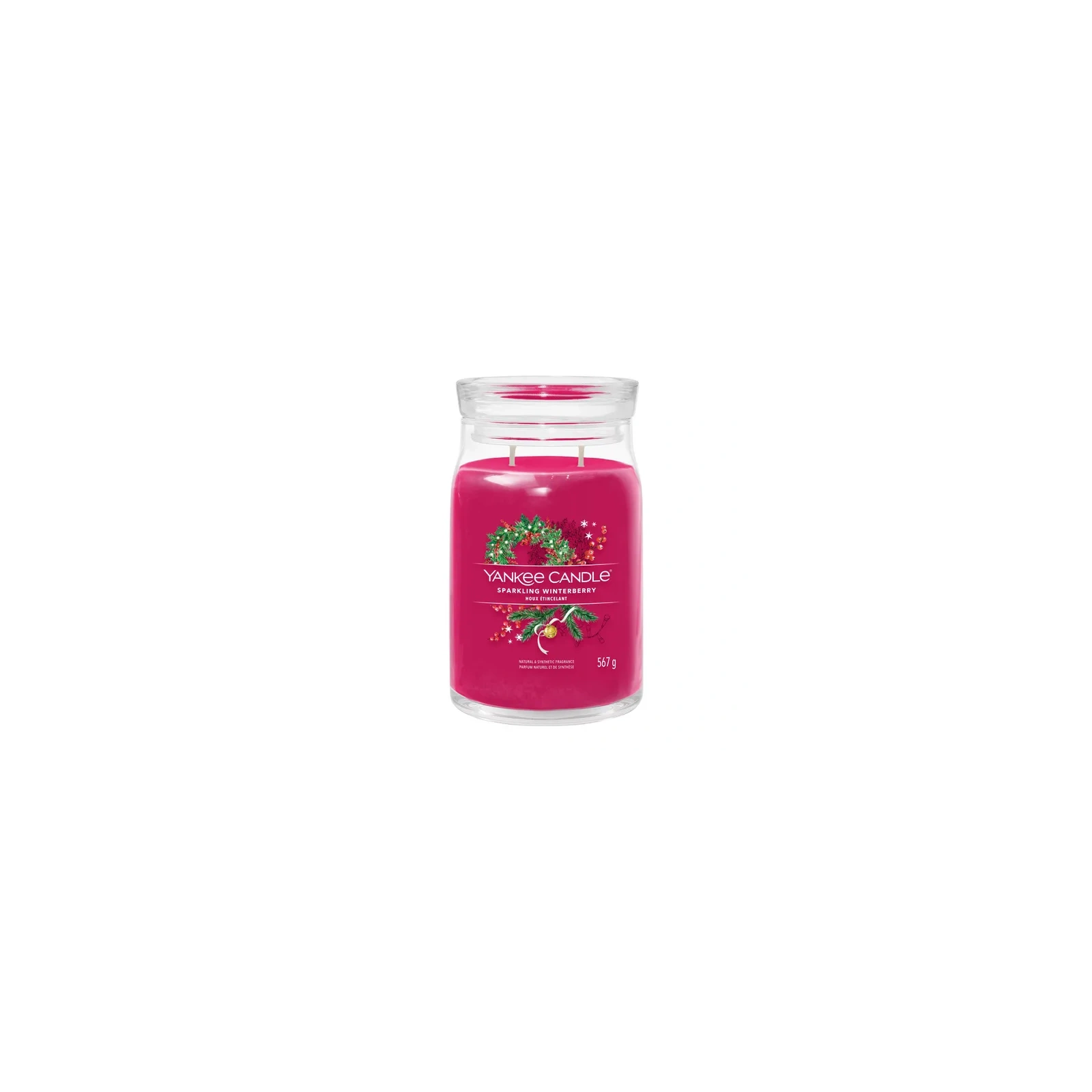 YANKEE CANDLE Signature Duża świeca w słoiku SPARKLING WINTERBERRY 567g 