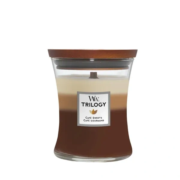 WOODWICK Trilogy świeca w słoiku średnia CAFÉ SWEETS 275g 