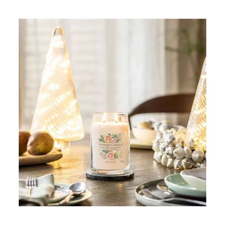 YANKEE CANDLE Signature Duża świeca w słoiku WHITE SPRUCE & GRAPEFRUIT 567g