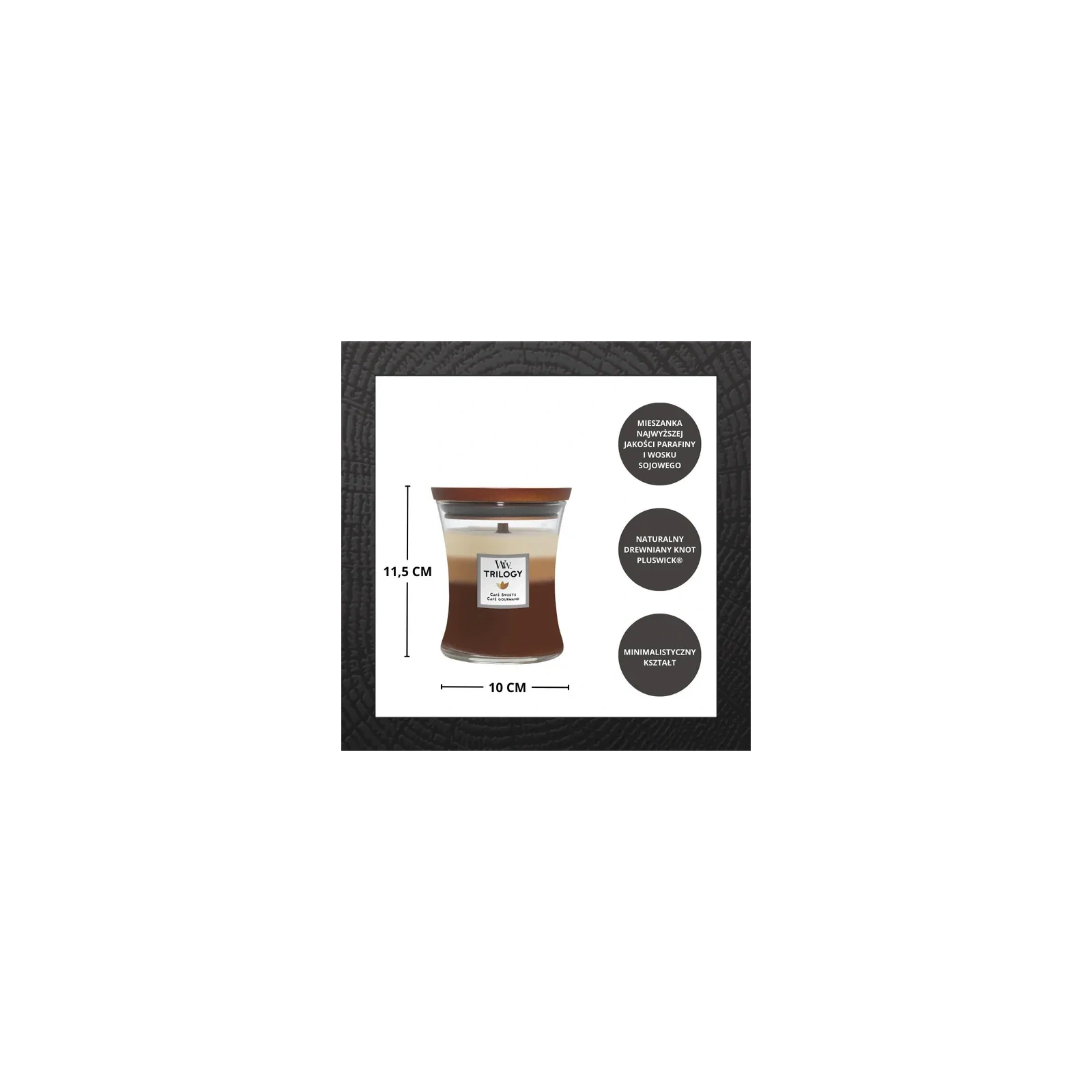 WOODWICK Trilogy świeca w słoiku średnia CAFÉ SWEETS 275g 