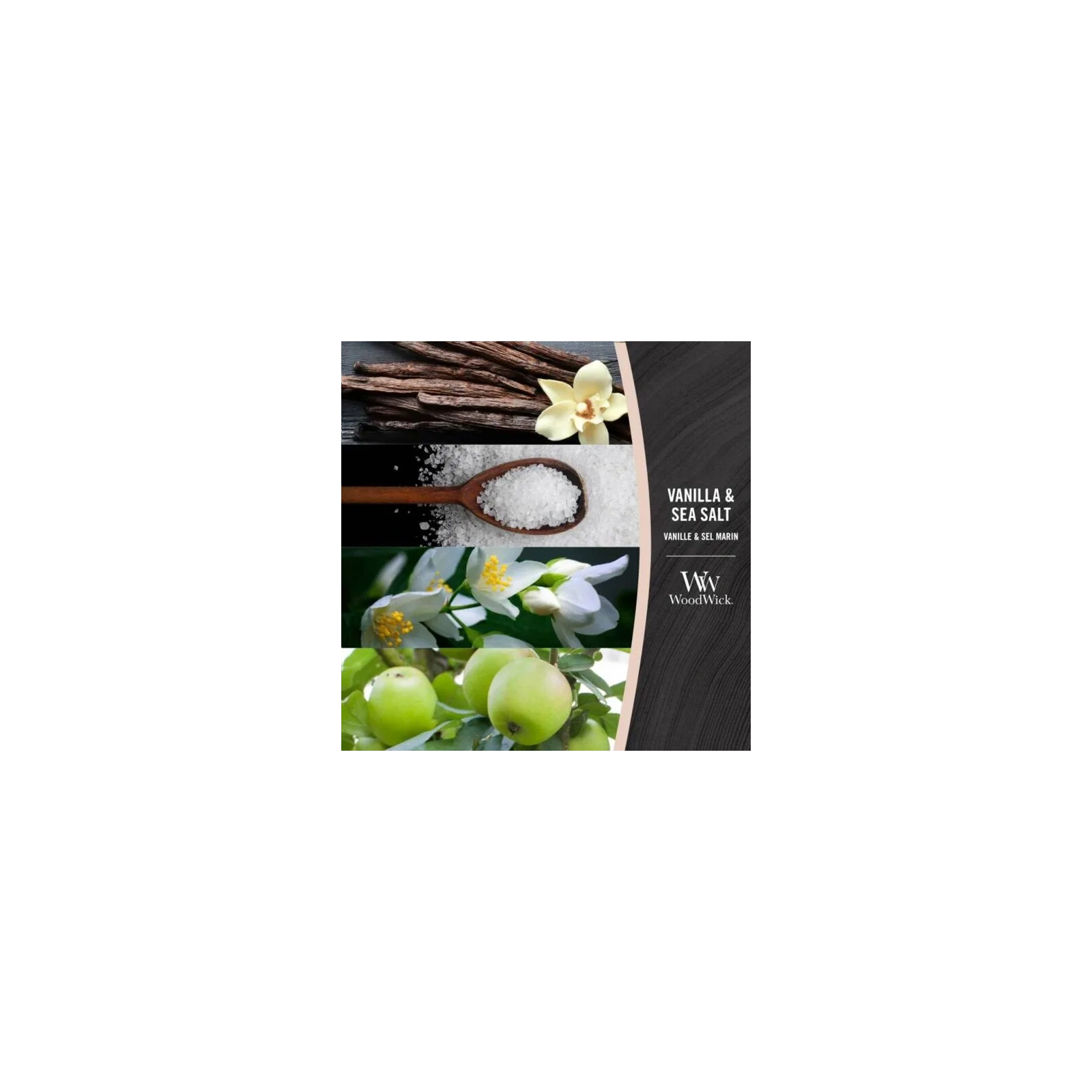 WOODWICK Core Hearthwick świeca w słoiku elipsa VANILLA & SEA SALT 453,55g