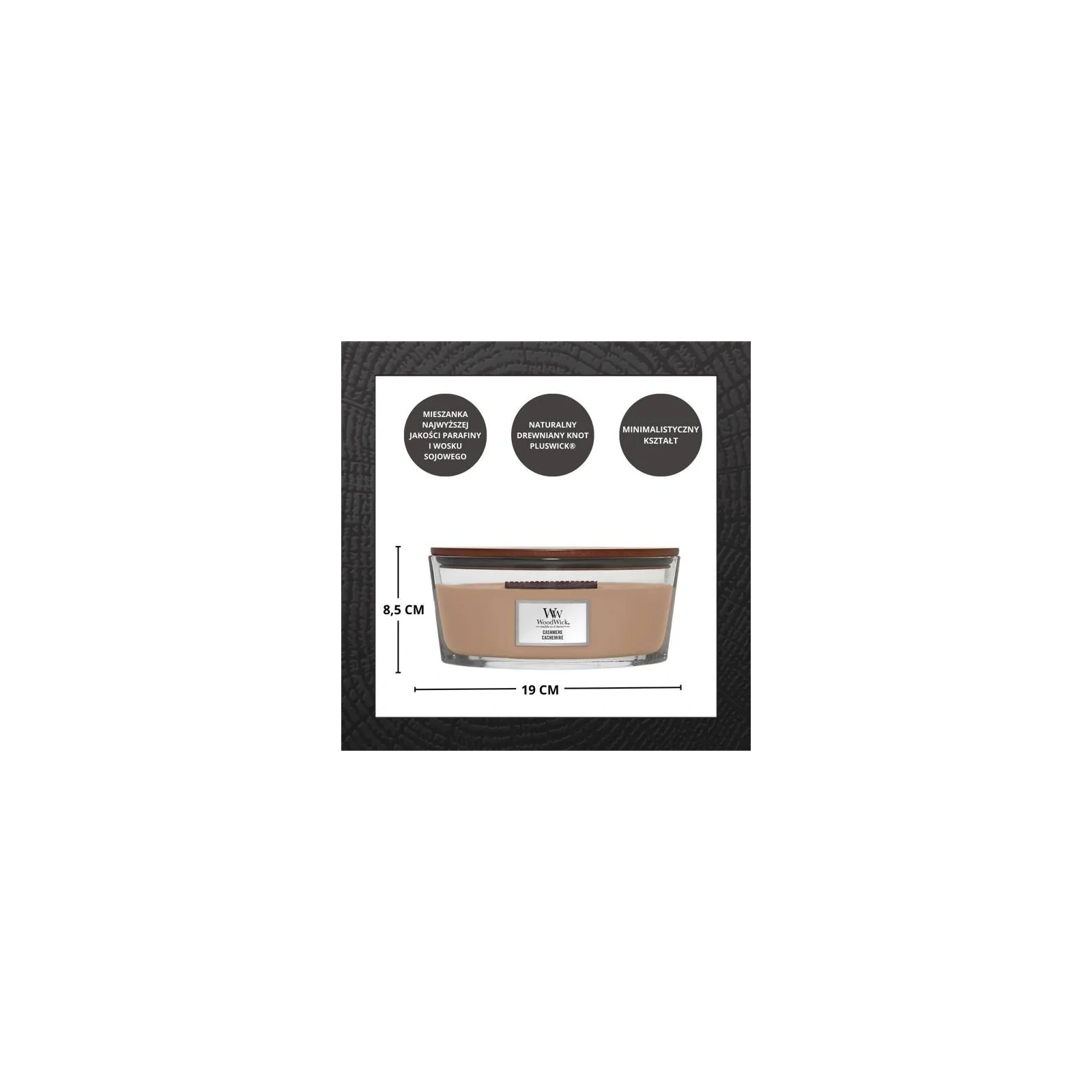 WOODWICK Core Hearthwick świeca w słoiku elipsa  CASHMERE 453,55g