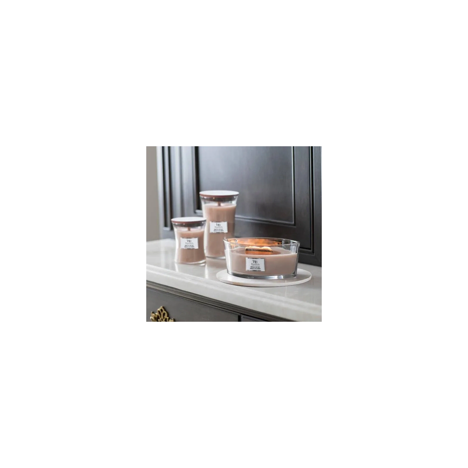 WOODWICK Core Hearthwick świeca w słoiku elipsa VANILLA & SEA SALT 453,55g